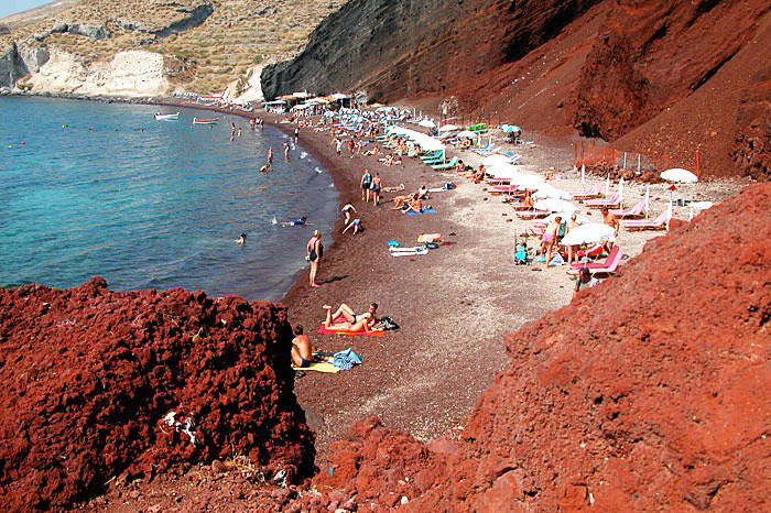 red sand beach