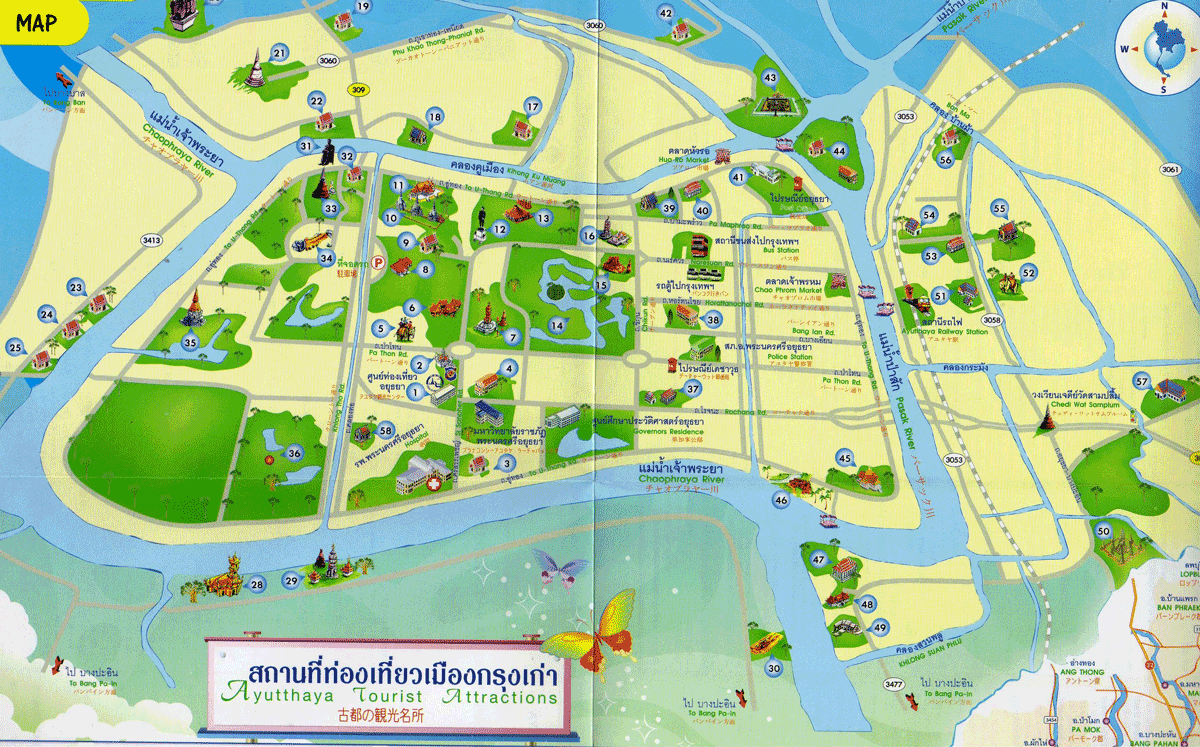 ayutthaya tourist map